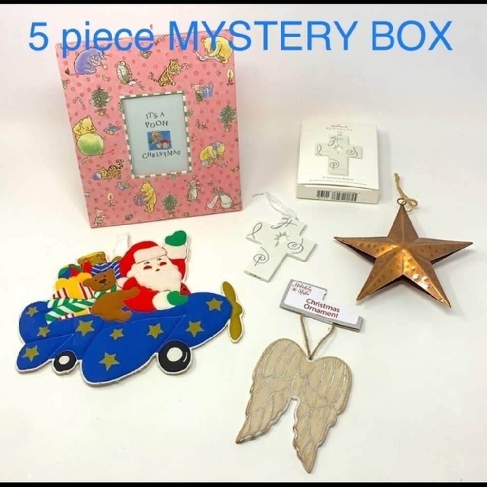 5 piece MYSTERY BOX used/random Christmas decorations/ornaments vtg decor 🎅🏻